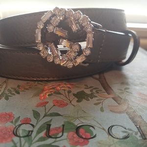 New Gucci crystal GG belt